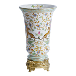 Ваза из фарфора на бронзовом основании Turquoise Blooming Garden варинант исполнения - 2 | Loft Concept в Казани