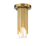Потолочный светильник латунного цвета с цилиндрическим белым матовым плафоном Elstead Lighting варинант исполнения - 1 | Loft Concept в Казани