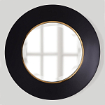 Чёрное настенное зеркало с золотым кантом Porunalia варинант исполнения - 2 | Loft Concept в Казани