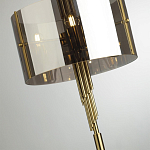 Торшер с круглым плафоном на высокой бронзовой ножке с вертикальным декором из металлических трубок Sohne варинант исполнения - 4 | Loft Concept в Казани