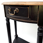 Консоль полукруглая из массива березы с ящиком и полкой в стиле прованс Vintage варинант исполнения - 3 | Loft Concept в Казани