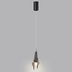 Подвесной светильник с черной металлической основой и рельефным плафоном Glass Pod варинант исполнения - 5 | Loft Concept в Казани