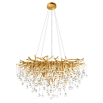 Люстра подвесная с прозрачными стеклянными подвесками в форме капель Диаметр 80 см Droplet Chandelier варинант исполнения - 12 | Loft Concept в Казани