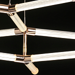 Люстра с геометрической конструкцией из вытянутых цилиндрических плафонов Hex Scaffold  варинант исполнения - 6 | Loft Concept в Казани