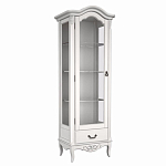 Витрина белая однодверная из массива бука с 4-мя полками и ящиком White Provence варинант исполнения - 2 | Loft Concept в Казани