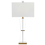 Настольная лампа с прозрачным корпусом и прямоугольным тканевым абажуром Charm and Luxury варинант исполнения - 4 | Loft Concept в Казани