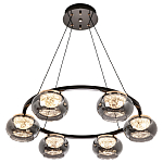 Люстра с круглыми плафонами из дымчато-серого стекла  IONA Grey Glass Chandelier 6 варинант исполнения - 2 | Loft Concept в Казани