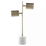 Настольная лампа золотистая на белом мраморном основании Streams of Light варинант исполнения - 2 | Loft Concept в Казани