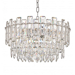 Круглая люстра с хрустальными подвесками на серебряном каркасе Gorgeous Crystal Light варинант исполнения - 3 | Loft Concept в Казани