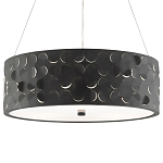 Люстра в форме цилиндра с чёрным фактурным абажуром Round Necklines варинант исполнения - 2 | Loft Concept в Казани
