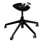 Стул с мягкой бежевой обивкой из велюра и подъемно-поворотным механизмом на черных колесиках Harper Beige варинант исполнения - 3 | Loft Concept в Казани