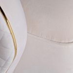 Кресло велюровое оттенка слоновой кости с простроченной спинкой Perfect Comfort варинант исполнения - 3 | Loft Concept в Казани