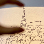 Настольная лампа с принтом на белом тканевом абажуре Roof Garden Lamp варинант исполнения - 3 | Loft Concept в Казани