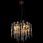 Люстра подвесная круглая в виде ветвей деревьев бронзового цвета с прозрачными подвесками-каплями Droplet Chandelier варинант исполнения - 2 | Loft Concept в Казани