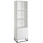 Стеллаж книжный белый с 3-мя открытыми полками и дверкой Strict Lines варинант исполнения - 1 | Loft Concept в Казани