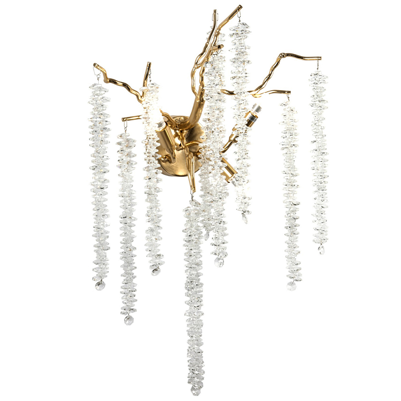 Бра с декором в виде ветвей с хрустальными подвесками Fairytree Gold Crystal Wall Lamp Золотой Прозрачное Стекло Бра с декором в виде ветвей с хрустальными подвесками Fairytree Gold Crystal Wall Lamp Золотой Прозрачное Стекло в Казани | Loft Concept