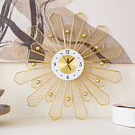 Часы настенные из металла в виде солнца с белым циферблатом Mirror Tower Clock варинант исполнения - 4 | Loft Concept в Казани