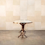 Обеденный стол с фигурным декором бронзового цвета Dichotomy racetrack варинант исполнения - 4 | Loft Concept в Казани