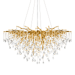 Люстра подвесная с прозрачными стеклянными подвесками в форме капель Диаметр 100 см Droplet Chandelier варинант исполнения - 1 | Loft Concept в Казани