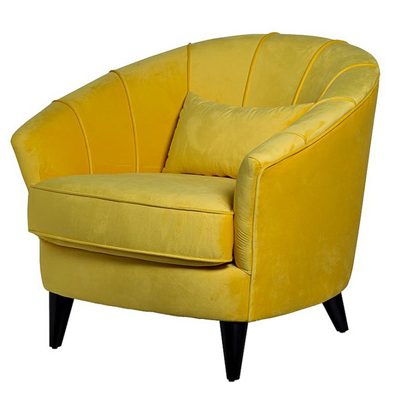 Amour Curved Back Velvet Chair Yellow Желтый в Казани | Loft Concept 