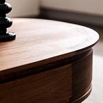 Кофейный стол овальный из дерева с 2-мя ящиками Coffee Walnut Table варинант исполнения - 9 | Loft Concept в Казани