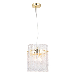 Подвесной светильник цилиндрической формы с текстурными стеклянными элементами Textured Glass Chandelier варинант исполнения - 3 | Loft Concept в Казани