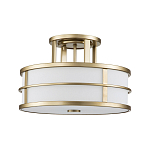 Потолочный светильник с белым матовым абажуром в металлическом каркасе Feiss варинант исполнения - 1 | Loft Concept в Казани