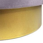 Пуф фиолетовый велюр на золотом металлическом основании Golden Belt варинант исполнения - 3 | Loft Concept в Казани