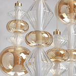 Люстра с плафонами из прозрачного и янтарного стекла в виде шаров и ромбов Gabriel Scott Luna варинант исполнения - 4 | Loft Concept в Казани