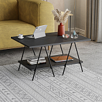 Стол журнальный с прямоугольной столешницей и полкой цвета антрацит ESSEL ANTHRACITE варинант исполнения - 2 | Loft Concept в Казани