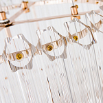 Люстра подвесная круглая с прозрачными хрустальными трубками и золотистым каркасом Диаметр 44 см Hexagon Tube Light варинант исполнения - 3 | Loft Concept в Казани