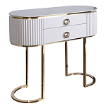 Консоль с белая овальная с мраморной столешницей Thoroughbass  варинант исполнения - 1 | Loft Concept в Казани