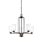 Люстра бронзового цвета с 5-ю матовыми стеклянными плафонами Generation Lighting варинант исполнения - 1 | Loft Concept в Казани