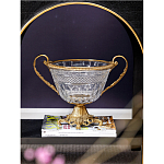 Чаша из прозрачного стекла с ручками и ободком из бронзы Eden Garden варинант исполнения - 2 | Loft Concept в Казани