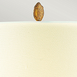 Настольная лампа с кремовым льняным цилиндрическим абажуром и ножкой в форме золотистой ветки Gilded Nola варинант исполнения - 2 | Loft Concept в Казани