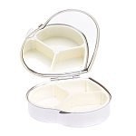 Таблетница карманная в форме сердца с 3-мя отделениями с зеркалом и накладкой из натурального камня Малахит Silver Stone Pillboxes варинант исполнения - 3 | Loft Concept в Казани