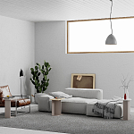 Стол журнальный бежево-серый из 3-х частей со столешницами в виде геометрических элементов MUND SIDE TABLE LIGHT MOCHA варинант исполнения - 2 | Loft Concept в Казани