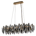 Люстра подвесная с овальными подвесками из стекла дымчатого цвета Harlow Crystal Round варинант исполнения - 1 | Loft Concept в Казани