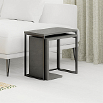 Комплект из 2-х приставных столов серого цвета из дерева ZIGOSH RETRO GREY варинант исполнения - 2 | Loft Concept в Казани