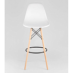 Пластиковый барный стул на ножках из массива бука Eames White варинант исполнения - 5 | Loft Concept в Казани