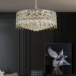 Люстра круглая с хрустальными подвесками на золотистом каркасе Roul Crystal Light варинант исполнения - 12 | Loft Concept в Казани