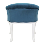 Кресло низкое в стиле прованс Louis French Armchair white and blue velour варинант исполнения - 2 | Loft Concept в Казани