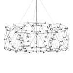 Люстра с тонкой металлической конструкцией цвета хром Quasar варинант исполнения - 2 | Loft Concept в Казани