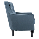 Кресло с мягкой обивкой из льна на 4-х ножках из массива березы Scarlett Armchair blue варинант исполнения - 1 | Loft Concept в Казани