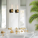 Бра для ванных комнат с прозрачным стеклянным плафоном в форме цилиндра Hinkley варинант исполнения - 17 | Loft Concept в Казани