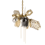 Люстра подвесная со стеклянными плафонами из дымчатого и золотистого с тремя вертикальными подвесками Gilded Mirage  варинант исполнения - 1 | Loft Concept в Казани