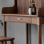 Туалетный стол деревянный с ящиком и зеркалом Moon Walnut Furniture варинант исполнения - 7 | Loft Concept в Казани