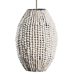 Подвесной светильник вертикальной овальной формы украшенный белыми круглыми бусинами Gradient Oval Pendant Lamp White варинант исполнения - 2 | Loft Concept в Казани