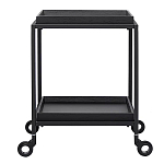 Тумба чёрная на колёсах Cabinet on Wheels варинант исполнения - 1 | Loft Concept в Казани