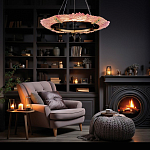 Люстра в форме кольца розовая Warm Pink Light варинант исполнения - 6 | Loft Concept в Казани